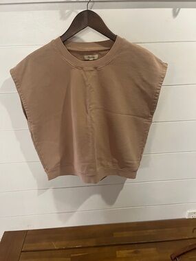 Madewell Boxy Sleeveless Crewneck Sweatshirt - Mauve